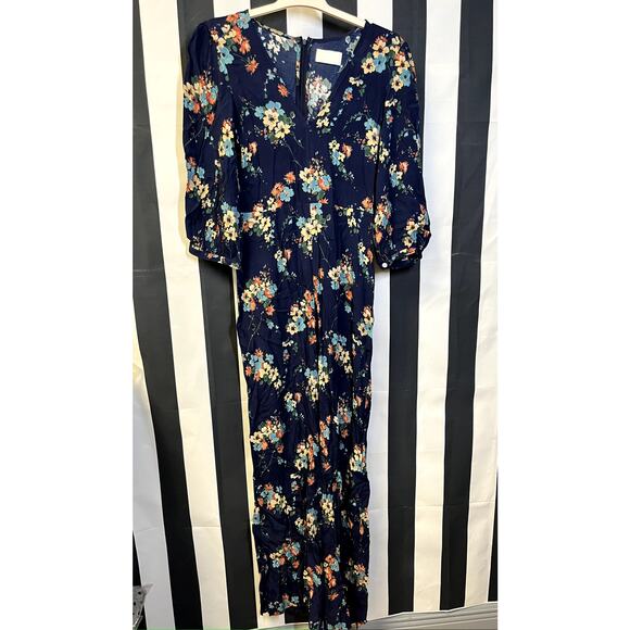 CAPULET Nat V-Neck Wide Leg Jumpsuit Full Length in Sedona Floral Size S - Picture 2 of 10